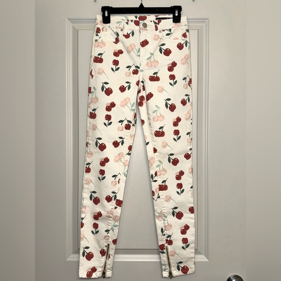BLANKNYC x Free People Cherry Print Skinny Jeans - Size 27 - Picture 3 of 8